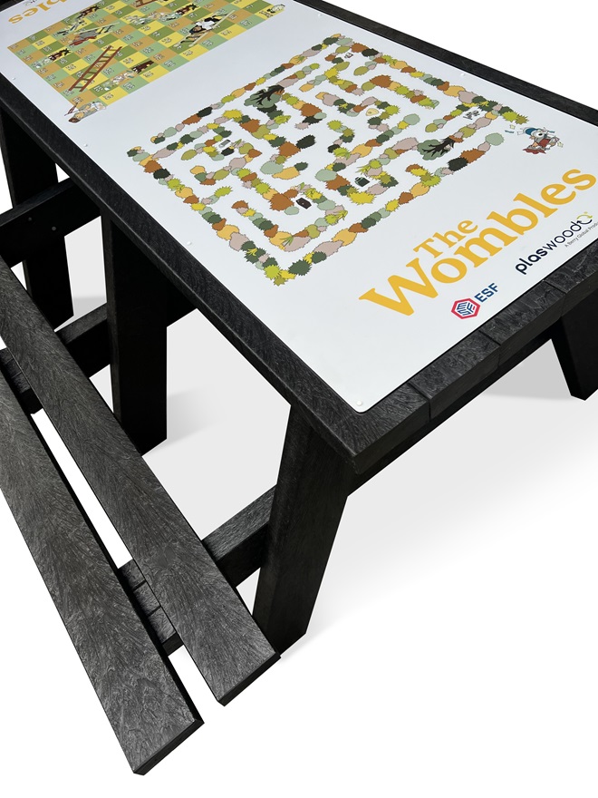 Alderney Activity Picnic Table Close Up