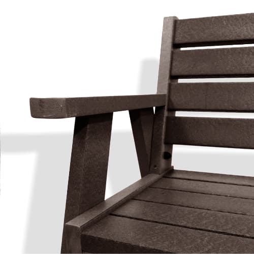 Sloper Seat – 3 Seater Bench Brown Close Up
