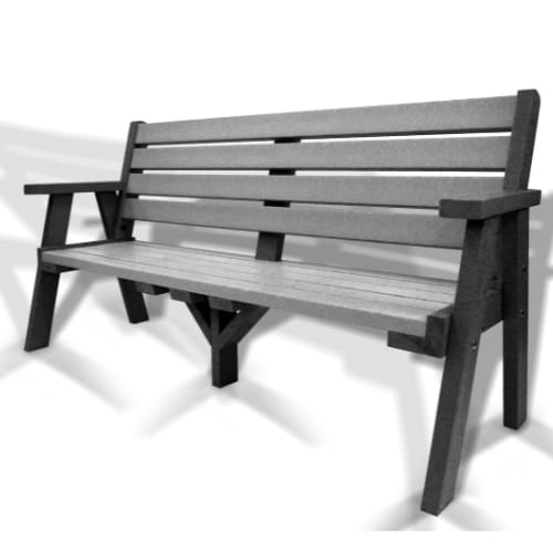 Sloper Seat – 3 Seater Bench Grey