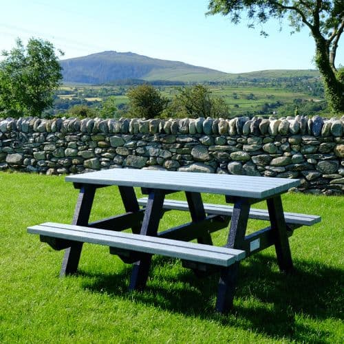 Hero A Frame 4-Seater Brown Picnic Table Lifestyle