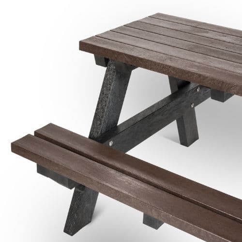 Hero A Frame 4-Seater Brown Picnic Table Side Profile