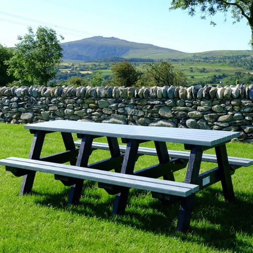 Hero A Frame 8-Seater Grey Picnic Table Lifestyle