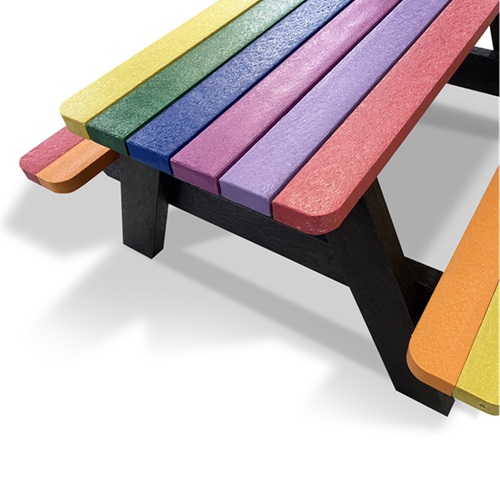 Hero A Frame Junior Multi Coloured Picnic Table Close Up
