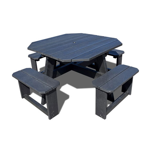 Octagonal-picnic-table-black
