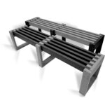Plaswood edge bench black grey