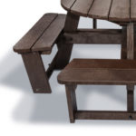 Plaswood group family hero round picnic table seat detail