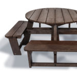 Plaswood group family hero round picnic table detail