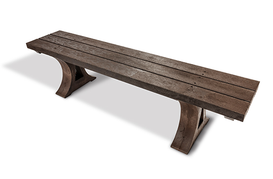 Plaswood moulded backless bench