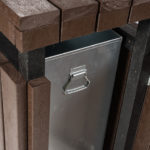 Plaswood group litter bin with top cover detail