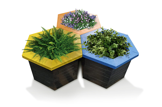 Plaswood group recycled plastic planter