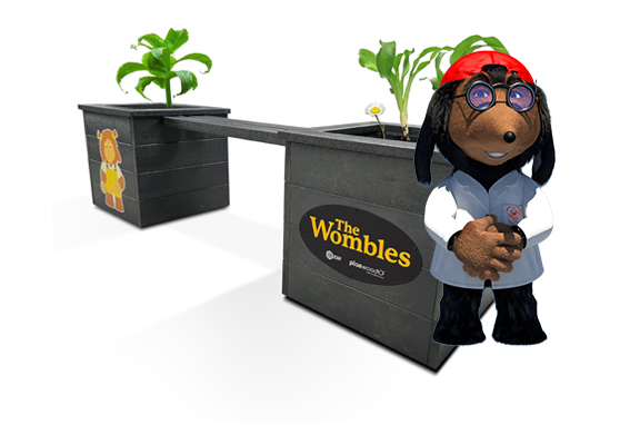 The Wombles recycled planter bench