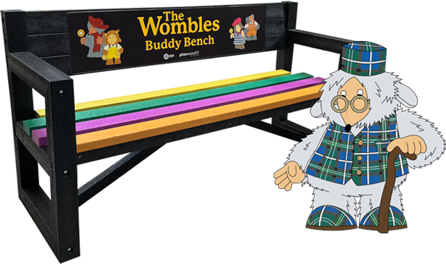 The Wombles collection buddy bench by Plaswood