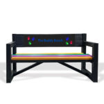 Buddy Bench black with colours front - Plaswood