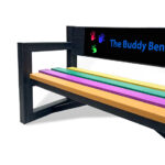 Buddy Bench black with colours - Plaswood