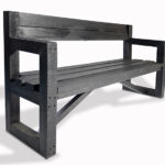 Recycled plastic city bench - side - Plaswood